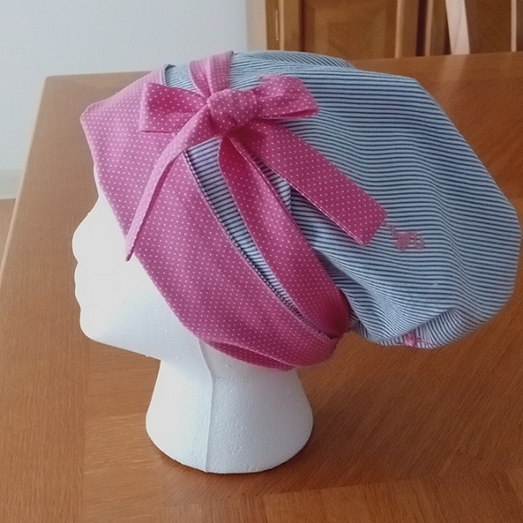 Scrub Room for Ponytail Hat Woman's Reversible Flamingo Embroidered NWOT - Picture 1 of 6